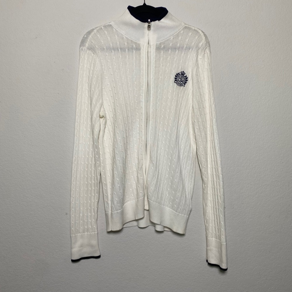 L-RL Active Vintage Cable Full Zip Sweater Old Money Preppy Academia Ivy League